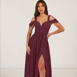 Azazie Bridesmaid Dress - Lianne - Cabernet